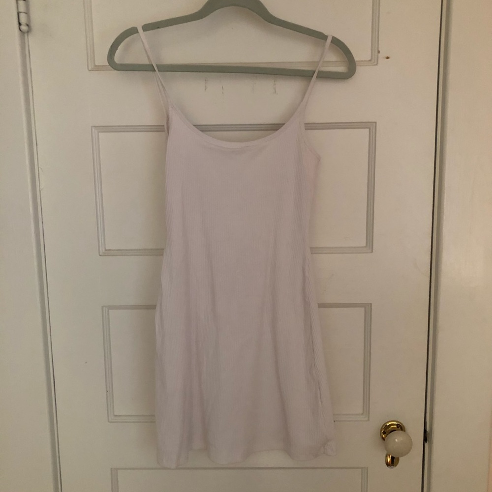 white ripped dress
